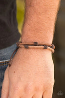 Off The Beaten Path - Brown - Paparazzi Sliding Knot Cord Bracelet