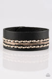 Paparazzi - Beach Boy - Black Snap Bracelet