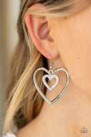 Paparazzi - Heart Candy Couture - White Heart Earrings