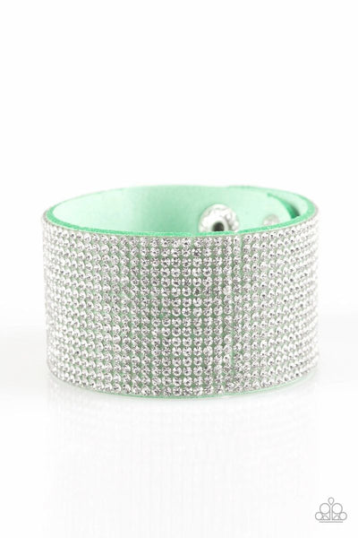 Roll With The Punches - Green - Paparazzi Snap Bracelet