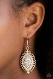 Paparazzi - Pretty Prestigious - Gold Earrings #2149 (D)