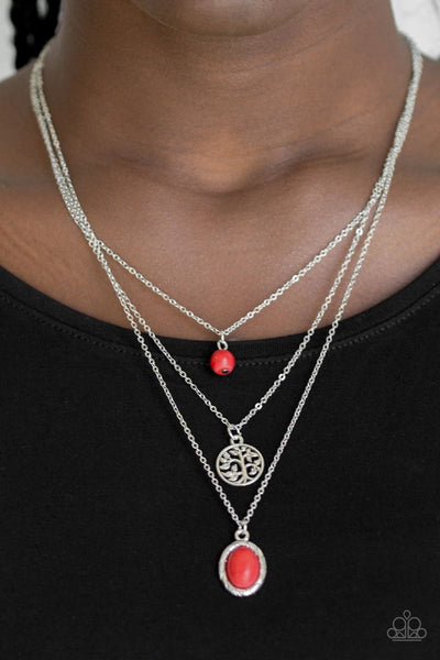 Paparazzi - Southern Roots - Red Necklace #336