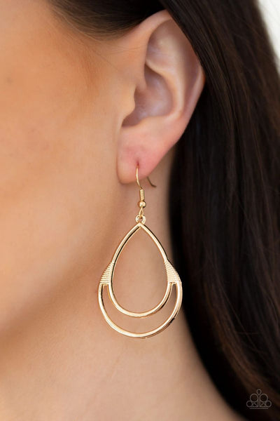 Simple Glisten - Gold - Paparazzi Earrings