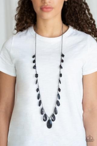 Glow and Steady Wins the Race - Black - Paparazzi Necklace