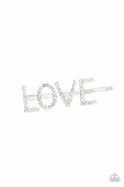 All You Need Is Love - White - Paparazzi Hair Clip Hair Accessory