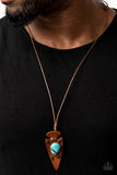 Hold Your ARROWHEAD Up High - Blue - Paparazzi Men's Line Urban Necklace