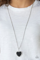 Heart of SPARKLE - Black - Paparazzi Necklace #800 (D)