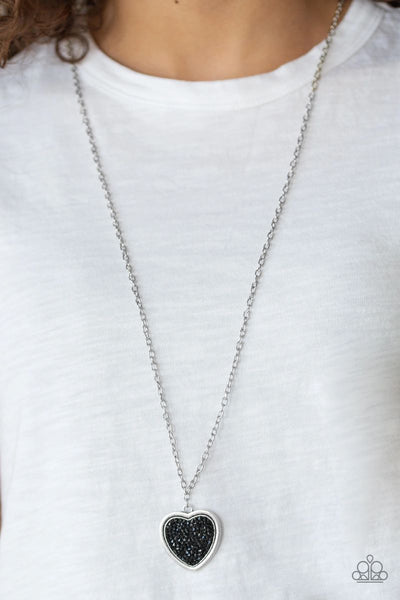 Heart of SPARKLE - Black - Paparazzi Necklace #800 (D)