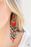 Colors Of The Wind - Red - Paparazzi Seed Beads Earrings
