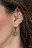 Victorian Romance - Brass - Paparazzi Heart Toggle Necklace