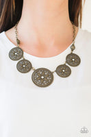Written In The STAR LILIES - Brass - Paparazzi Necklace