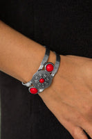 Here Comes The SUNDIAL - Red - Paparazzi Cuff Bracelet