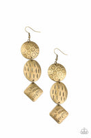 Mixed Movement - Brass - Paparazzi Earrings