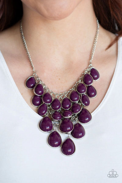 Shop Til You TEARDROP - Purple - Paparazzi Necklace