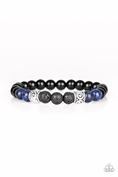 Proverb - Blue - Paparazzi Stretchy Lava Bead Bracelet
