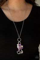 I Will Fly - Purple - Paparazzi Heart Bird Charms Necklace