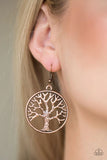 My TREEHOUSE Is Your TREEHOUSE - Copper - Paparazzi Tree of Life Earrings