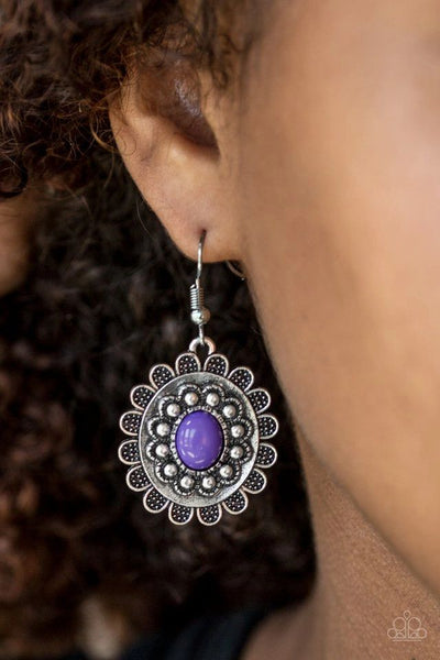 Summer Blooms - Purple - Paparazzi Earrings #1547