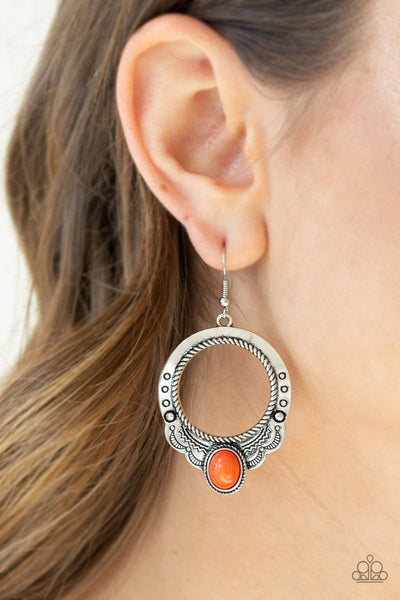 Natural Springs - Orange - Paparazzi Earrings