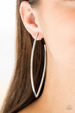 Nothing But Trouble - Silver - Paparazzi Earrings Hoops #4218 (D)