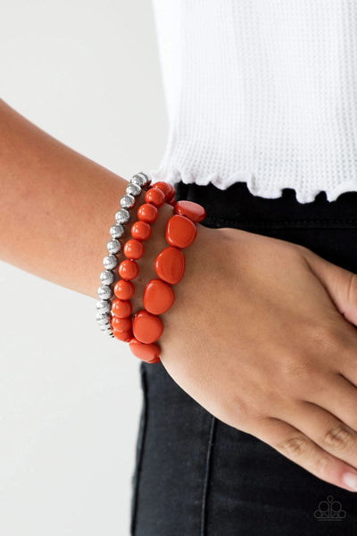 Color Venture - Orange - Paparazzi Stretchy Bracelet 639 (D)