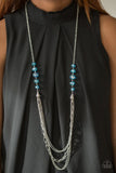Turn It Up-Town - Blue - Paparazzi Necklace #4546