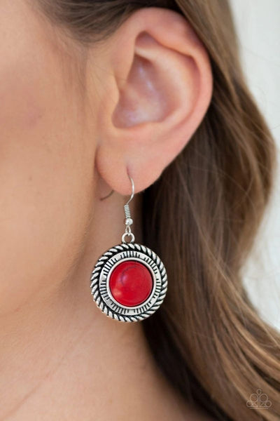 Natural Born Nomad - Red - Paparazzi Earrings #4601 (D)
