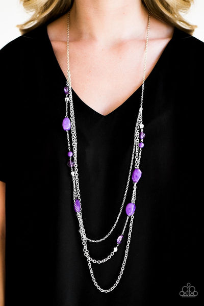 Paparazzi - BELIZE It Or Not - Purple Necklace #3740 (D)