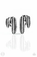 Paparazzi - Things QUILL Work Out - Silver Clip-on Feather Earrings