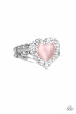 Love Is In The Air - Pink - Paparazzi Heart Moonstone Paparazzi Ring