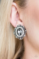 Dine and Dapper - Silver - Paparazzi Clip-On Earrings
