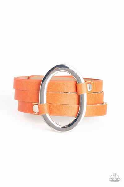 Paparazzi - Cowgirl Cavalier - Orange Snap Bracelet