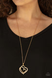 Lighthearted Luster - Gold - Paparazzi Heart Necklace