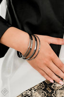 Ensnared - Gunmetal - Paparazzi Bangle Bracelet Fashion Fix