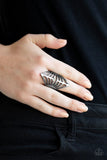 Deco Defender - Black - Paparazzi Ring