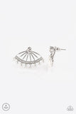 Drama Queen Dimension - White - Paparazzi Double Post Earrings