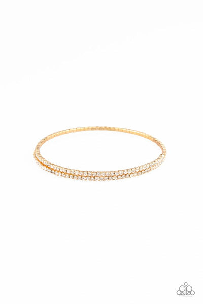 Paparazzi - Sleek Sparkle - Gold Wire Coil Bracelet