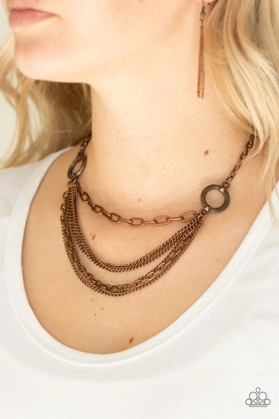 CHAINS of Command - Copper - Paparazzi Necklace
