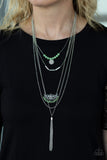 Paparazzi - Malibu Mixer - Green Necklace #1670 (D)