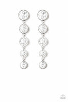 Paparazzi - Drippin In Starlight - White Earrings #3983 (D)