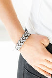 Vintage Venture - Silver - Paparazzi Stretchy Bracelet