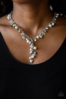 Vintage Heartthrob - White - Paparazzi Heart Charm Necklace