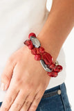 Rockin Rock Candy - Red - Paparazzi Stretchy Bracelet #642 (D)