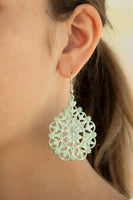 Floral Affair - Green - Paparazzi Earrings #3199