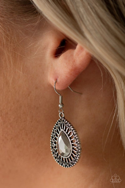 Limo Service - Silver - Paparazzi Earrings