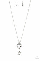 Lovely Luminosity - White - Paparazzi Heart Lanyard Necklace