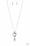 Lovely Luminosity - White - Paparazzi Heart Lanyard Necklace