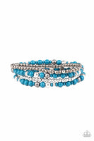Stacked Style Maker - Blue - Paparazzi Stretchy Bracelet