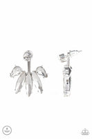 Stunningly Striking - White - Paparazzi Double Post Earring