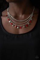 Beach Flavor- Red - Paparazzi Necklace